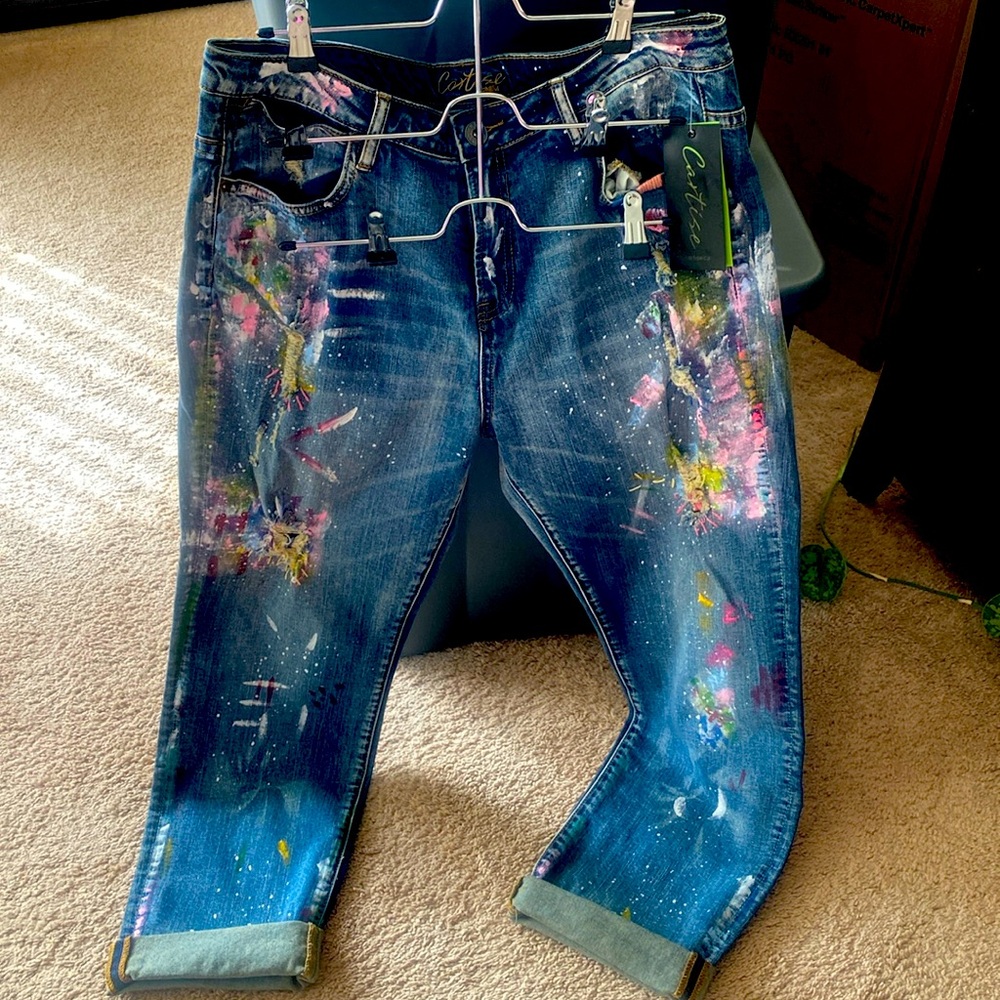 Brand new hand painted jeans never worn.